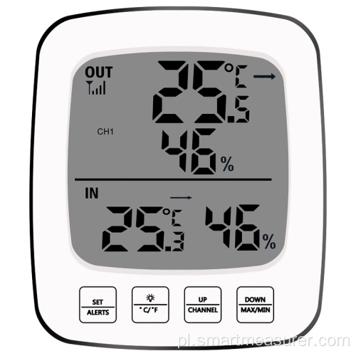 Zewnętrzny bezprzewodowy termometr higrometryczny miernik wilgotności